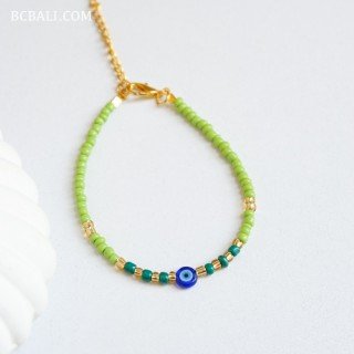 Hot Sale Evil Eye Crystal Beads Bracelet Originally Handmade in Bali